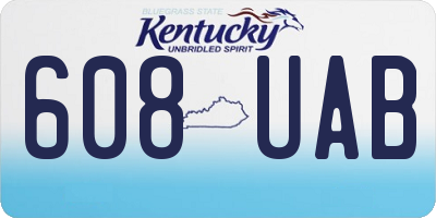KY license plate 608UAB