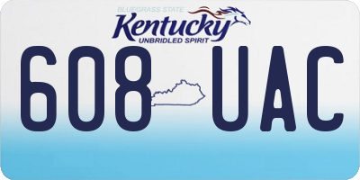 KY license plate 608UAC