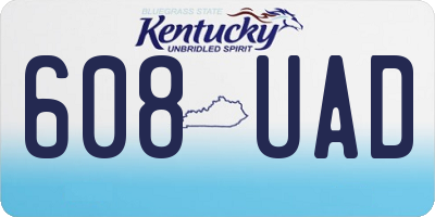 KY license plate 608UAD