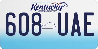 KY license plate 608UAE