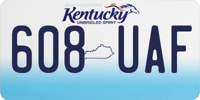 KY license plate 608UAF