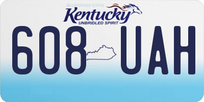 KY license plate 608UAH