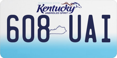 KY license plate 608UAI