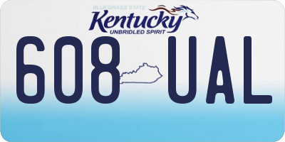 KY license plate 608UAL