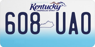 KY license plate 608UAO