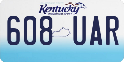 KY license plate 608UAR