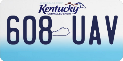 KY license plate 608UAV