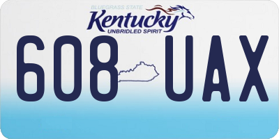 KY license plate 608UAX