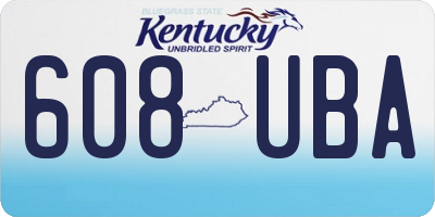 KY license plate 608UBA