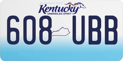 KY license plate 608UBB