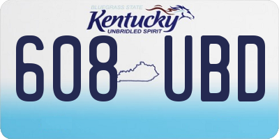 KY license plate 608UBD