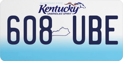 KY license plate 608UBE