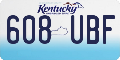 KY license plate 608UBF