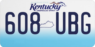 KY license plate 608UBG