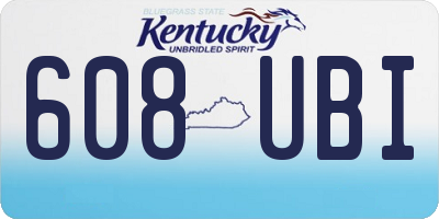 KY license plate 608UBI