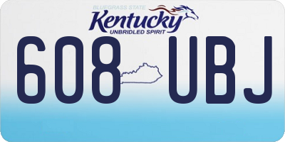 KY license plate 608UBJ