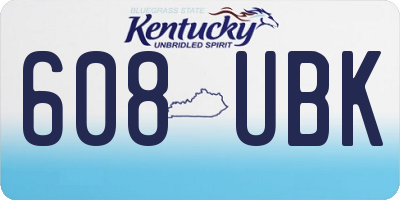 KY license plate 608UBK