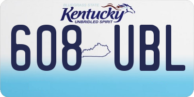 KY license plate 608UBL