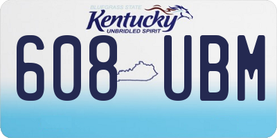 KY license plate 608UBM