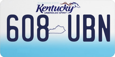 KY license plate 608UBN