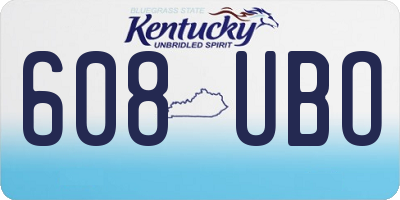 KY license plate 608UBO