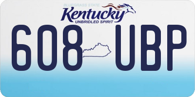 KY license plate 608UBP