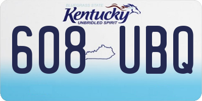 KY license plate 608UBQ