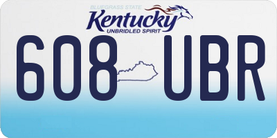 KY license plate 608UBR