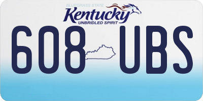 KY license plate 608UBS