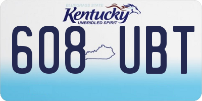 KY license plate 608UBT