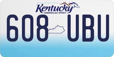 KY license plate 608UBU