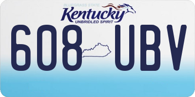 KY license plate 608UBV