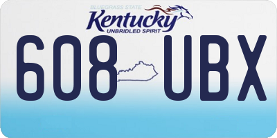 KY license plate 608UBX