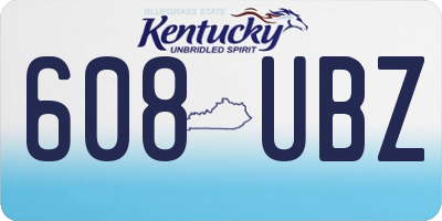 KY license plate 608UBZ
