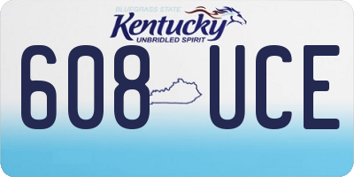 KY license plate 608UCE