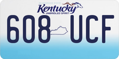 KY license plate 608UCF