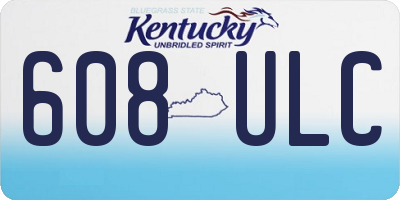 KY license plate 608ULC