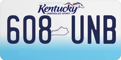 KY license plate 608UNB