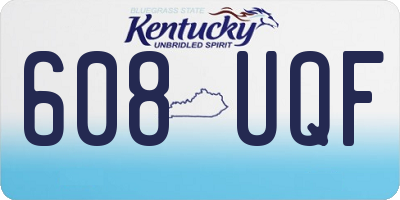 KY license plate 608UQF
