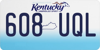 KY license plate 608UQL