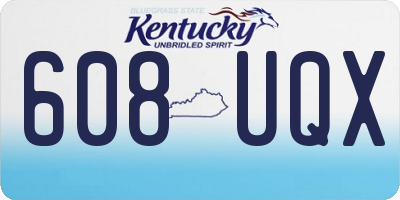 KY license plate 608UQX