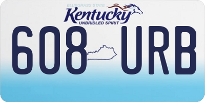 KY license plate 608URB