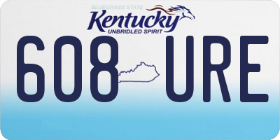 KY license plate 608URE