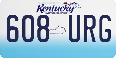 KY license plate 608URG
