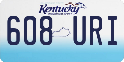 KY license plate 608URI