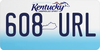 KY license plate 608URL