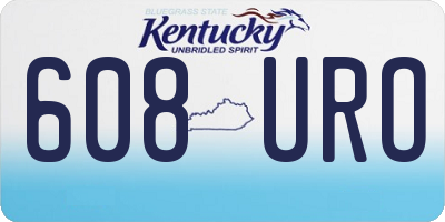 KY license plate 608URO