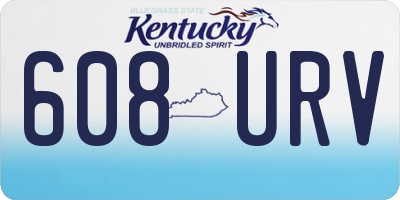 KY license plate 608URV