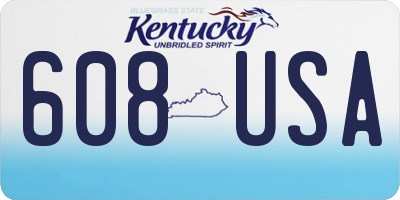KY license plate 608USA