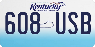 KY license plate 608USB
